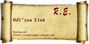 Rózsa Elek névjegykártya